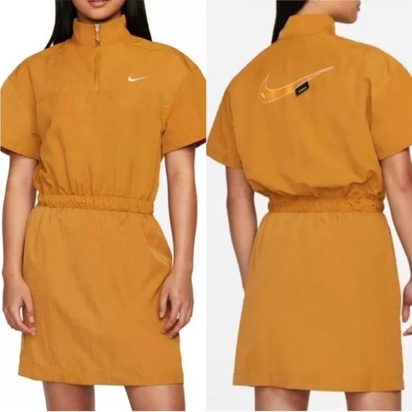 NIKE Desert Ochre Sportswear Swoosh Woven Dress NWT - Picture 6 of 16